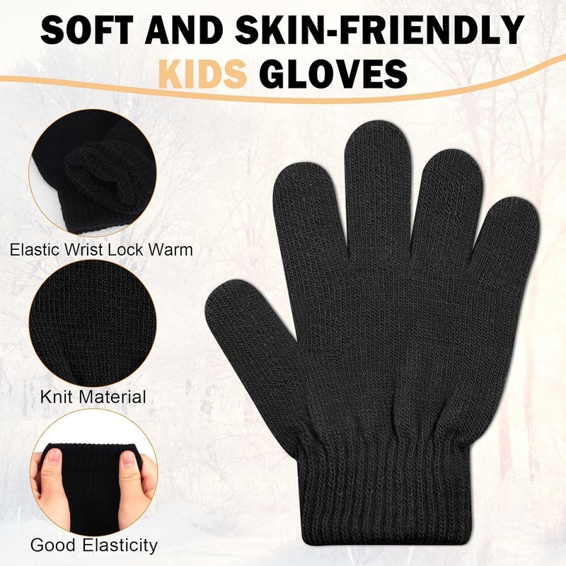 ONESING 6 Pair Baby Gloves Toddler Gloves Toddler Winter Gloves Kids Gloves Winter Stretchy Knit Gloves for Kids Boys Girls - Image 2